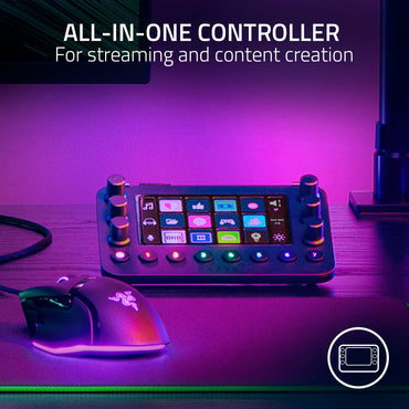 Razer Stream Controller: All-in-One-Tastatur für Streaming – 12 haptische Klapptasten – 6 taktile Analogregler – 8 programmierbare Tasten – Kompatibel mit PC und Mac