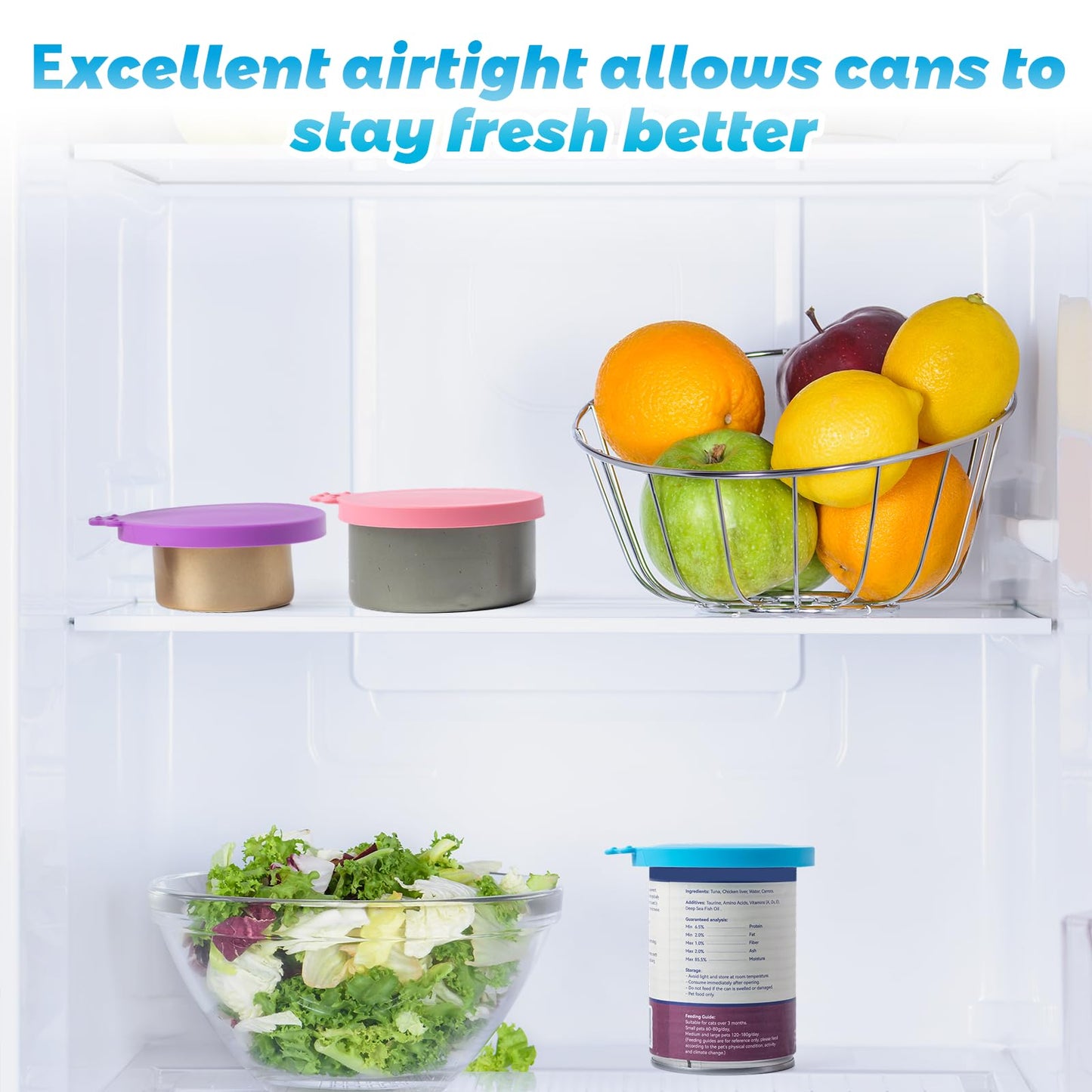 SLSON Universal-Silikondeckel für Katzen- und Hundefutterdosen mit Löffel, passend für 3 Standard-Dosen (4 Stück)