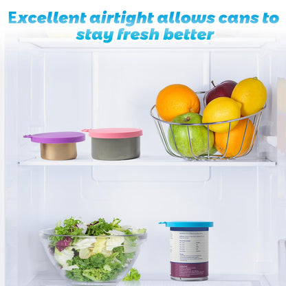 SLSON Universal-Silikondeckel für Katzen- und Hundefutterdosen mit Löffel, passend für 3 Standard-Dosen (4 Stück)