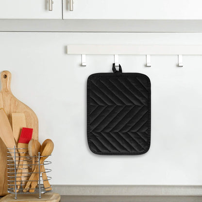 R HORSE 6-teiliges Topflappen-Set mit Tasche für die Küche, schwarze Topflappen aus Baumwolle, hitzebeständig, Frottee-Untersetzer, Topflappen, Ofenhandschuhe, Topfuntersetzer zum Backen und Kochen, 18 x 23 cm