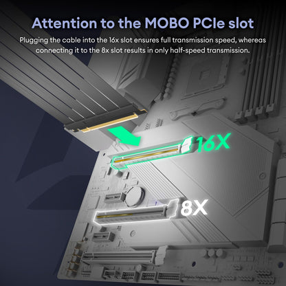 Okinos PCI-E 4.0 Riser-Kabel, kompatibel mit RTX4090, RTX4080, RX7900XTX, PCIe 4.0 x16 High-Speed-Flexible-Extender-Kartenverlängerungsanschluss 90-Grad-Adapter, 200 mm, Schwarz