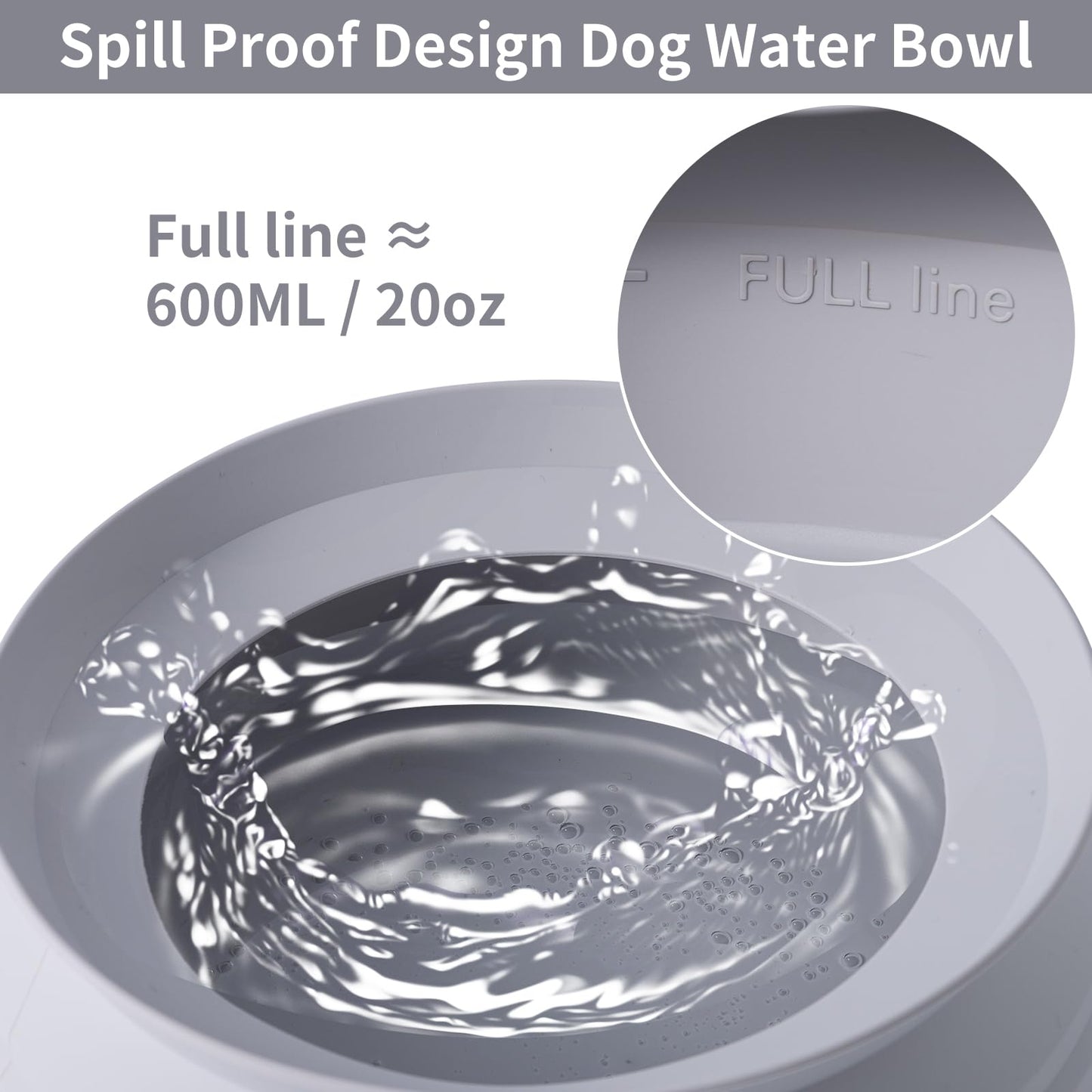 SLSON Auslaufsicherer Hundenapf für Autos, faltbarer, spritzfreier Reisenapf aus integriertem Formteil, tragbarer Haustiernapf für Auto, LKW, Wohnmobil, SUV, Boot (Kaltgrau)