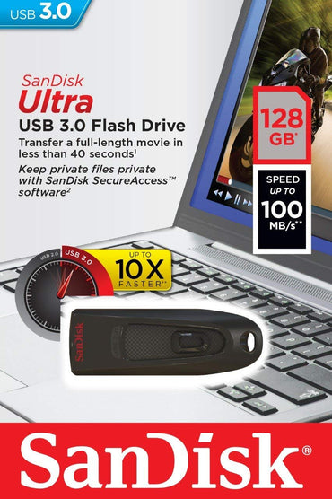 SanDisk 128GB Flash Ultra 3.0 USB-Stick, 20er-Pack, Hochleistungs-USB-Stick (SDCZ48-128G-U46) im Bundle mit 20 „Everything But Stromboli“-Lanyards