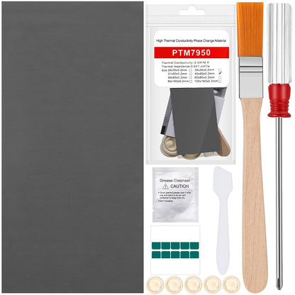 Nuanchu GPU-Wärmeleitpad PTM7950 Phasenwechsel-Wärmeleitpad 8,5 Watt pro Meter pro Kelvin Leitfähige Silikonpaste CPU-Paste für Laptop, Spielekonsole (40 x 80 x 0,2 mm)