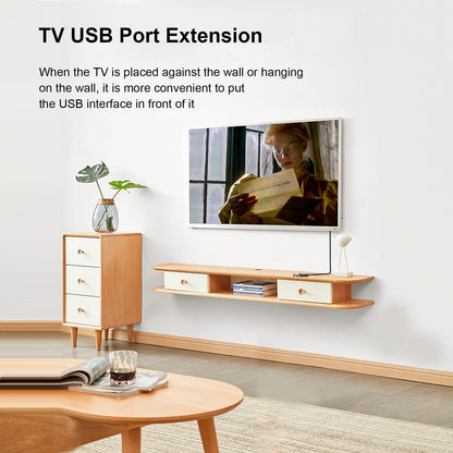 Oxsubor SuperSpeed ​​USB 3.0 Verlängerungs-Datenkabel, Stecker auf Buchse, links und rechts abgewinkelt, 2 Stück (20 cm, 8 Zoll)