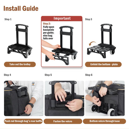 Sydioor Teacher’s Rolling Tote Cart, Tote Bag with Wheels -Spacious Wheeled Storage for Teachers: Holds Sewing Supplies, Laptop & Books