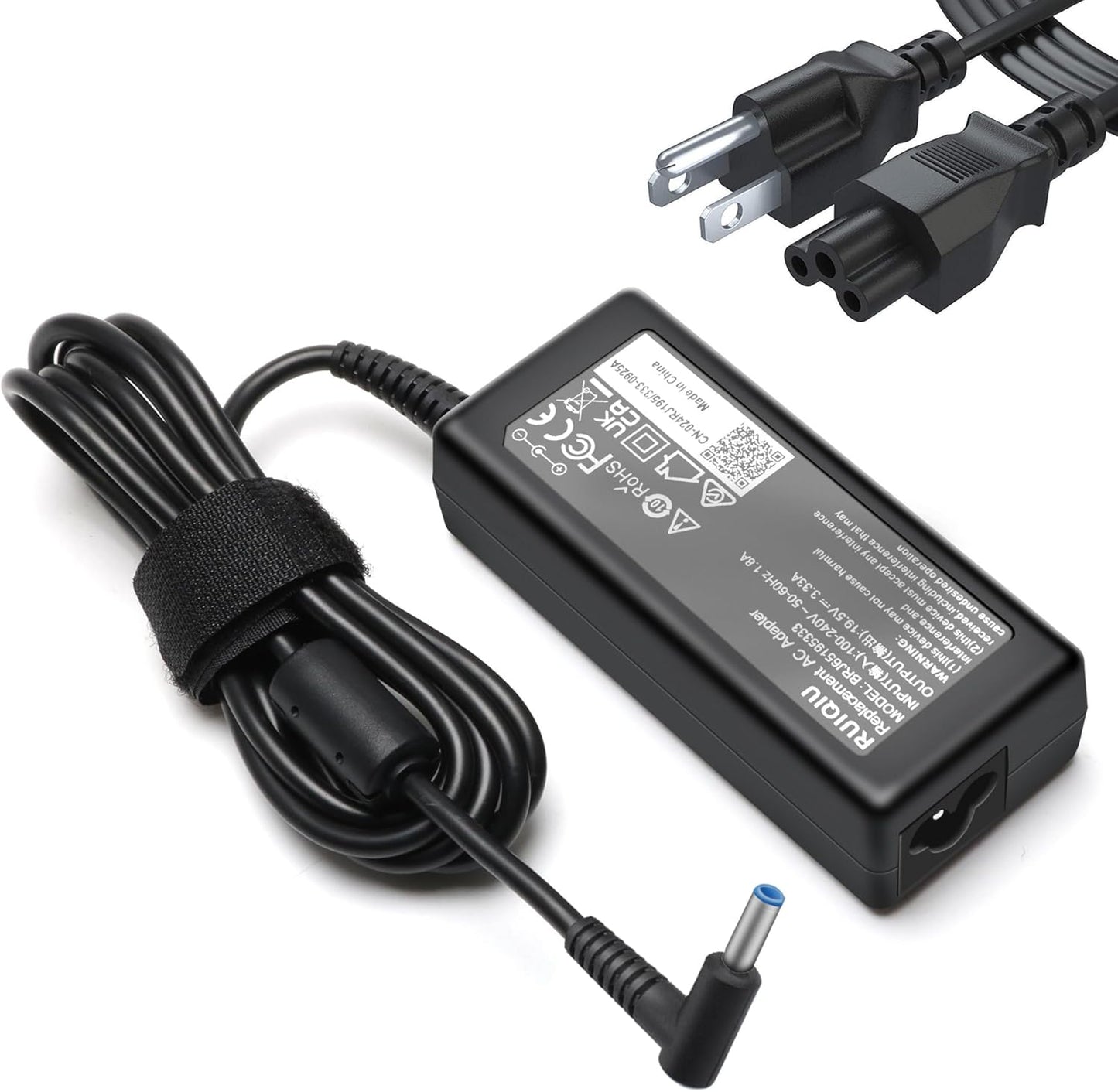 65W AC Adapter Laptop Charger Compatible with HP Envy 13 15 17 15t 15m 17m X360 15-1039wm 15-1033wm 15-1010dx 15-w237cl 15-w110nr 15-ee1093cl 15m-eu0033dx 17m-ch0013dx Power Supply Cord