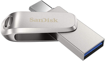 SanDisk Ultra Dual Drive Luxe USB Typ-C 1 TB Flash-Laufwerk für Smartphones, Tablets und Computer – High-Speed ​​USB 3.1 USB-Stick (SDDDC4-1T00-G46) im Bundle mit (1) Everything But Stromboli Lanyard