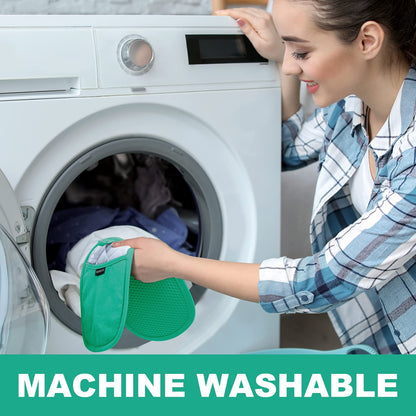 2-Pack Silicone Pot Holders for Kitchen Heat Resistant up to 500°F, Non-Slip Large Hot Pads with Pocket, Quilted Liner Trivets for Countertops Hot Pots and Pans (Gray)