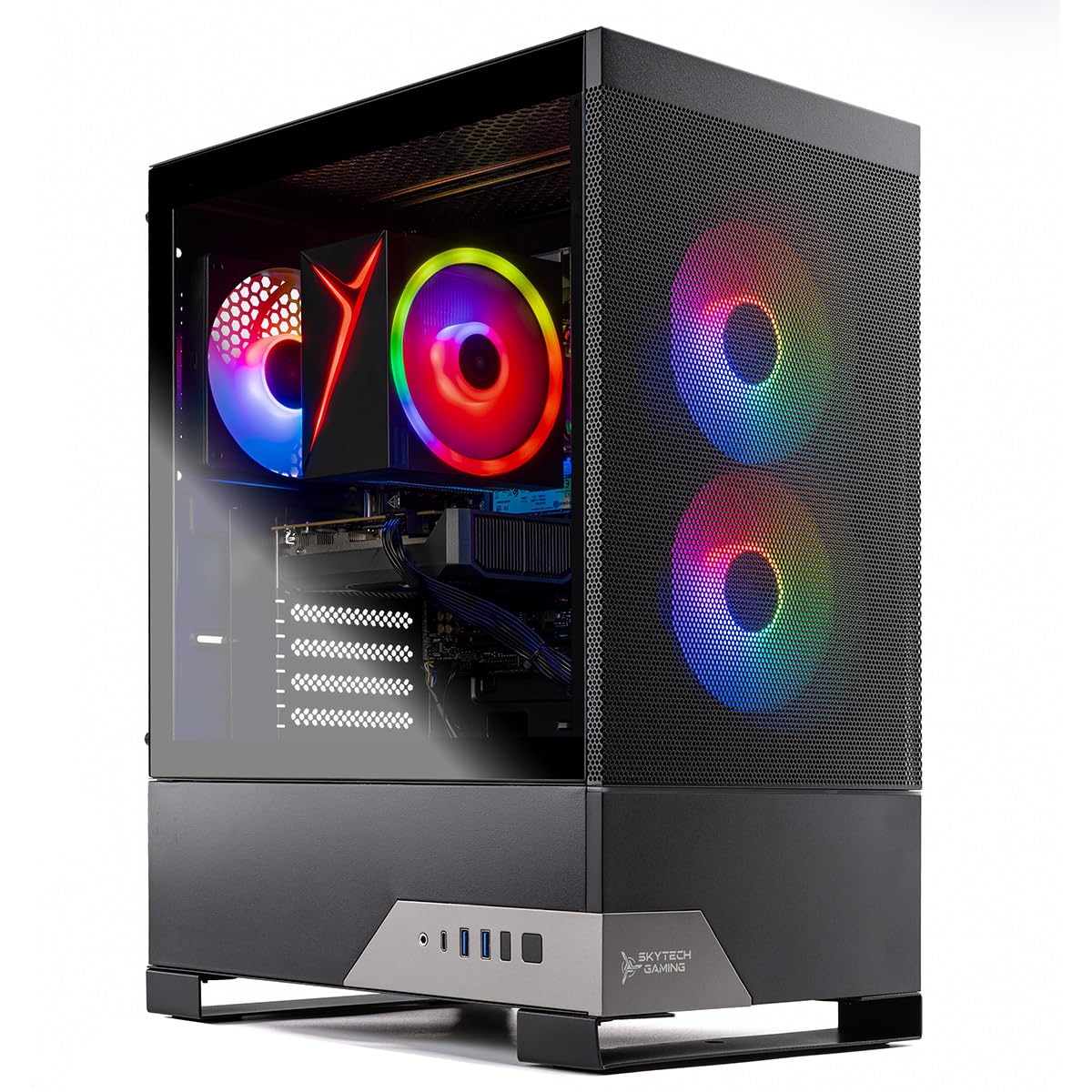 Skytech Gaming Nebula 2 Gaming-PC, Intel i5 14400F 2,5 GHz, NVIDIA RTX 5050 8 GB, 1 TB NVMe SSD, 16 GB DDR5 RAM 5200, 650-W-Netzteil (Gold-zertifiziert), WLAN, Windows 11, Gaming-Desktop