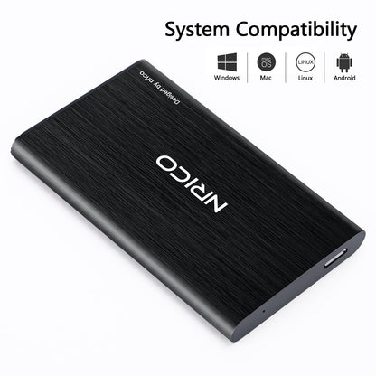 NRICO Ultra Slim 500GB Tragbare externe Festplatte USB3.0 HDD-Speicher kompatibel mit PC, Desktop, Laptop, Mac, PS4, Xbox One (Schwarz, 500 GB)