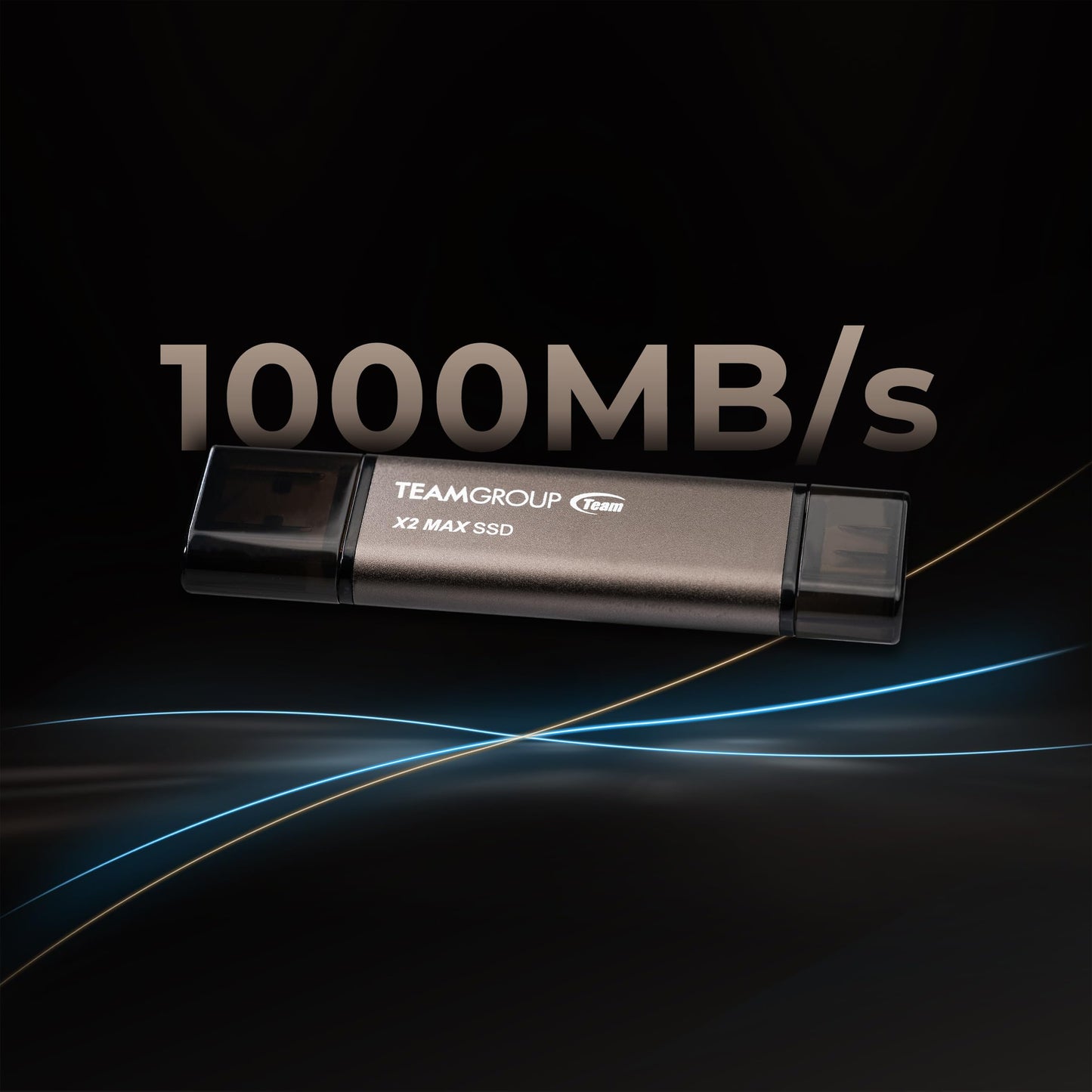 TEAMGROUP 2 TB X2 MAX Externe/Tragbare SSD 1000 MB/s, Dual-USB-Festplatte, kompatibel mit iPhone 17, iPad, Mac, Steam Deck, PC, Windows, Android, PS5, Laptop, Tesla, Typ C &amp; A, USB 3.2 Gen2, TX2MAX32TBT01