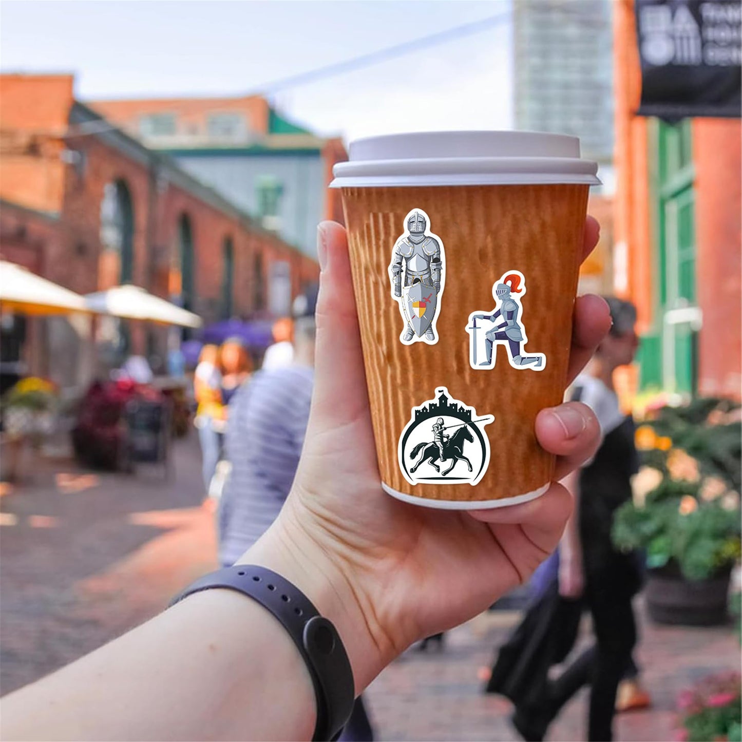 QUTA Mittelalter-Ritter-Aufkleber-Set, 50 Stück Soldaten-Aufkleber aus dem Mittelalter, Vinyl-Aufkleber, dekorative Geschenk- und Gastgeschenk-Aufkleber für Hydro Flask, Laptop, Wasserflasche, Aufkleber für Kinder und Jugendliche (Ritter)