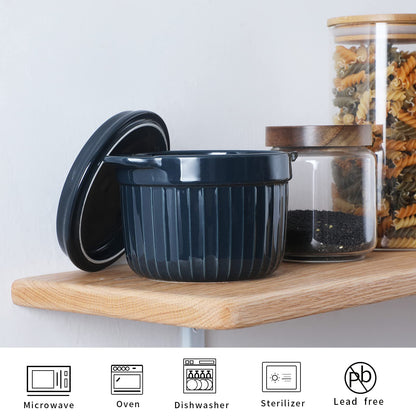 ONTUBE Keramik-Aufbewahrungsbehälter für Speckfett mit Sieb, Frittieröl-Aufbewahrungsdose, Türkis 