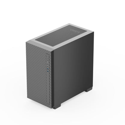 Rosewill FBM-X5 Micro-ATX Mini-Tower-PC-Gehäuse für Gaming und Büro mit vorinstalliertem 400-W-Netzteil, Unterstützung für 240-mm-/280-mm-AIO-Wasserkühlungen, 2x USB 2.0, 2x USB 3.0 und 1x 120-mm-PWM-Lüfter