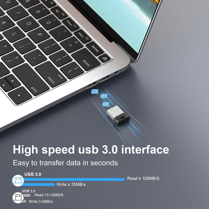 RAOYI USB-Stick 128 GB USB 3.0 mit Trageschlaufe, 128 GB Mini-Fit-Speicherstick, ultradünner USB-Stick mit Zip-Funktion für PC/Desktop – Schwarz