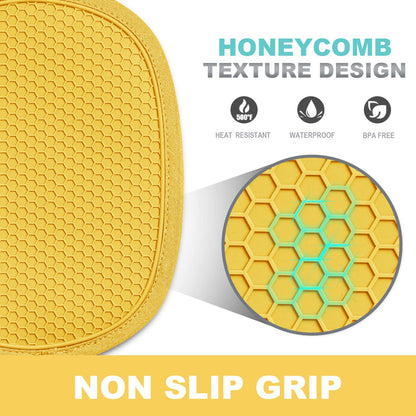 2-Pack Silicone Pot Holders for Kitchen Heat Resistant up to 500°F, Non-Slip Large Hot Pads with Pocket, Quilted Liner Trivets for Countertops Hot Pots and Pans (Gray)