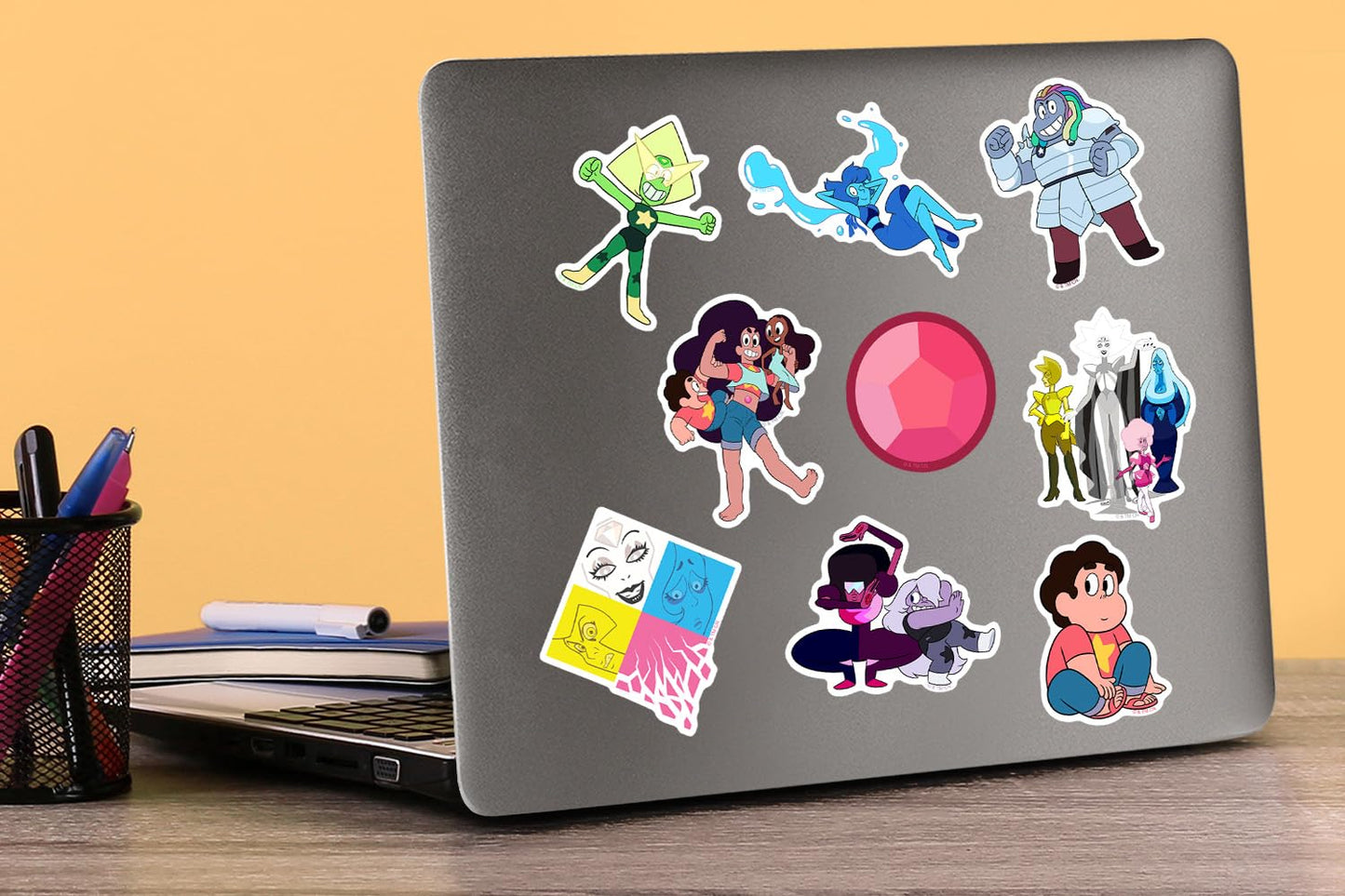 Steven Universe 50er-Pack große Deluxe-Vinylaufkleber – Sortiment für Laptop, Wasserflasche, Scrapbooking, Tablet, Skateboard, drinnen und draußen