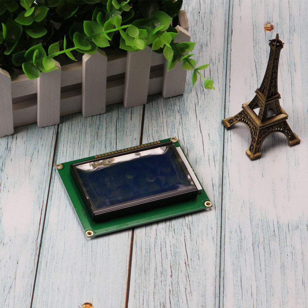 Ximimark 1 Stück 5V 12864 LCD-Displaymodul 128x64 Pixel Grafikmatrix-LCD mit blauer Hintergrundbeleuchtung