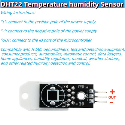 MTDELE 3 Stück DHT22 Digitaler Temperatur- und Feuchtigkeitssensor AM2302 Modul ersetzt SHT11 und SHT15, kompatibel mit Arduino-Elektronik-Bastelprojekten