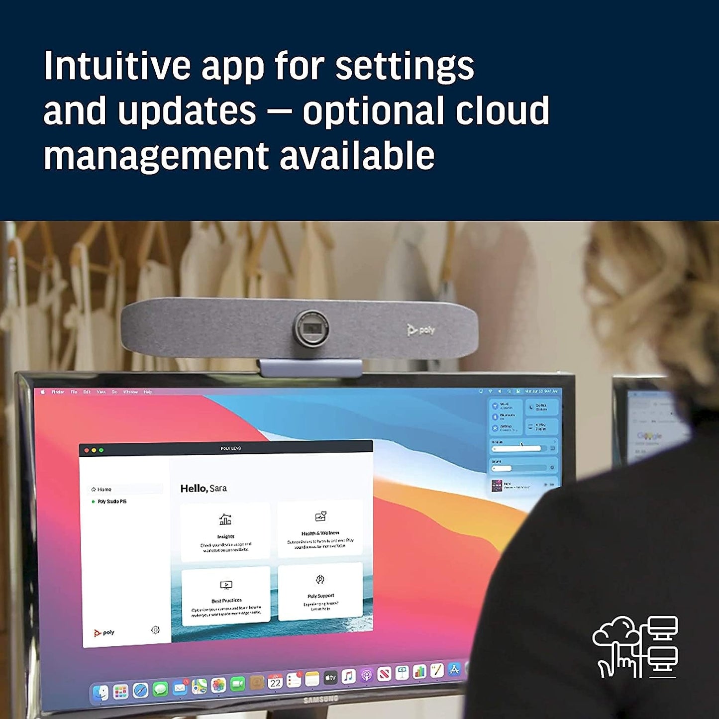 Poly Studio P5 Professionelle Webcam (Plantronics) – 1080p HD Laptop-Kamera für Videokonferenzen und Fernunterricht – Monitor- und Stativhalterung – Sichtschutzblende – Kompatibel mit Teams (zertifiziert), Zoom (zertifiziert) 