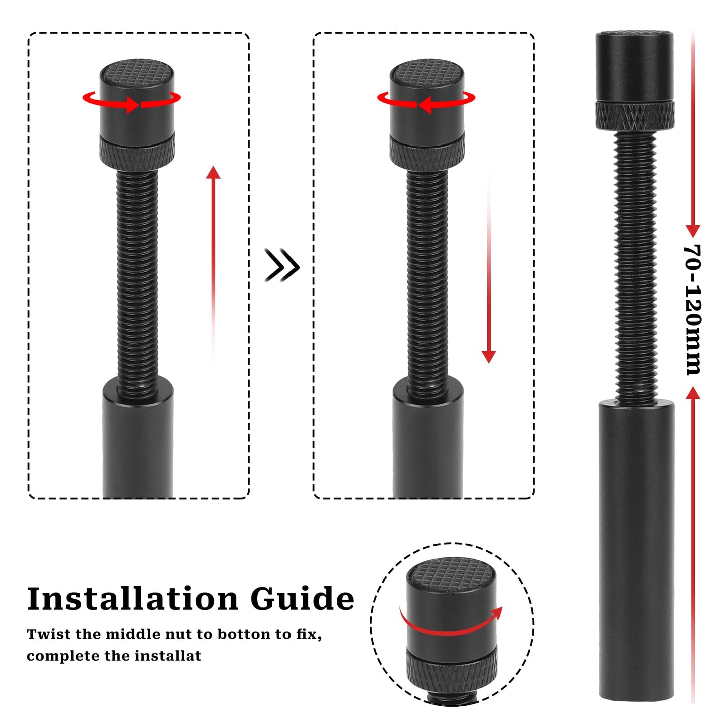 Salbsever Schwarze GPU-Halterung, Anti-Durchhang-Grafikkartenhalterung, Edelstahl, 73–130 mm, universell passend, einfache Installation