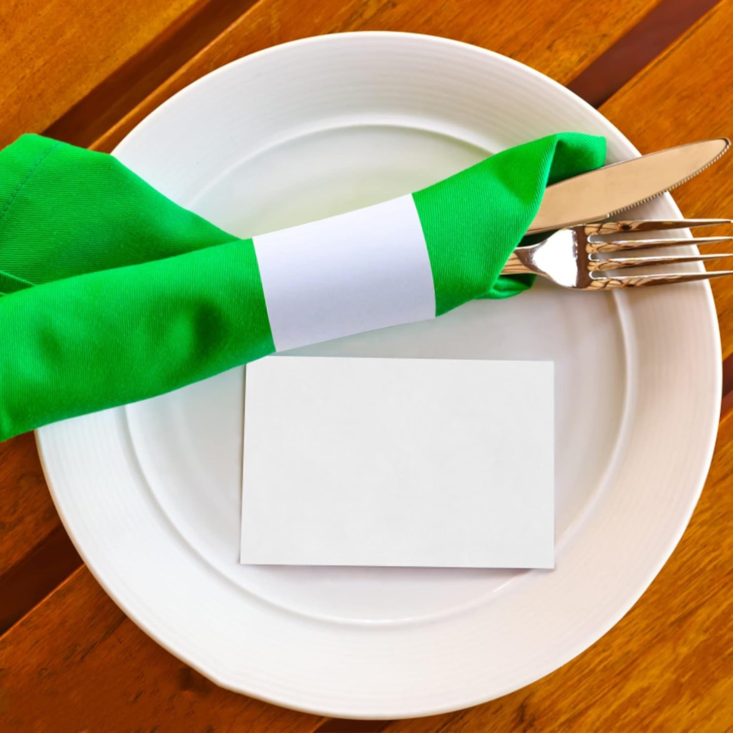 NATURALABEL Napkin Bands, Paper Napkin Rings Self Adhesive 500-Count (White)