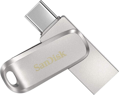 SanDisk 1 TB USB-Stick (2er-Pack) Ultra Dual Drive Luxe USB Typ-C für Smartphones, Tablets und Computer – High-Speed ​​USB 3.1 (SDDDC4-1T00-G46) inklusive (1) Everything But Stromboli Lanyard 