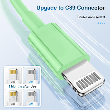 3 Pack Apple MFi Certified Charger Cable 6ft, Lightning to USB Cable Cord 6 Foot, 2.4A Fast Charging,Apple Phone Long Chargers for iPhone 13/12/11/11Pro/11Max/ X/XS/XR/XS Max/8/7/6