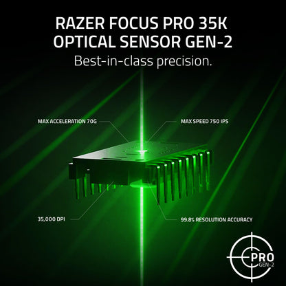 Razer Viper V3 Pro Kabellose Gaming-Maus für E-Sport: Symmetrisch – 54 g leicht – 8.000 Abtastraten – Optischer Sensor mit 35.000 DPI – Optische Gen3-Schalter – 8 programmierbare Tasten – 95 Stunden Akkulaufzeit – Schwarz