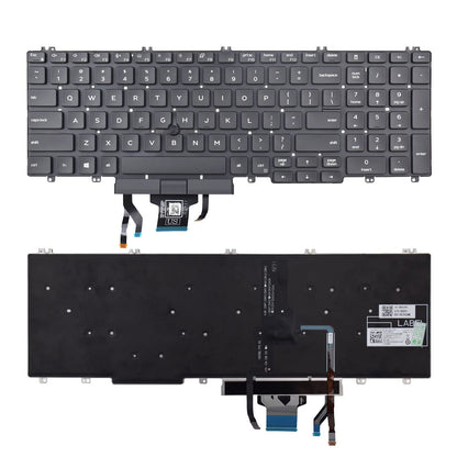 SUNMALL Ersatztastatur kompatibel mit Dell Latitude 5500, 5501, 5510, 5511 und Precision 3540, 3541, 3550, 3551 mit Mauszeiger und Hintergrundbeleuchtung