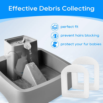 MyfatBOSS Katzenbrunnen-Ersatzfilter, Schaumstoff-Ersatzfilter für Haustierbrunnen, kompatibel mit Petsafe Drinkwell Haustierbrunnenfiltern für Drinkwell Edelstahl 360 Wasserbrunnen, 12 Stück