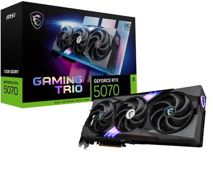 MSI RTX 5070 12G Gaming Trio OC Grafikkarte (12 GB GDDR7, 192-Bit, Extreme Performance: 2625 MHz, DisplayPort x3 2.1a, HDMI 2.1b, NVIDIA Blackwell Architektur)