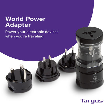Targus Universal-Reiseadapter, internationaler Steckeradapter, weltweiter Reiseadapter für Europa, Großbritannien, Asien, Afrika, Lateinamerika, Naher Osten und Nordafrika sowie die USA, Reisesteckeradapter und Spannungswandler (APK01US1)