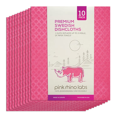 Swedish Dishcloths – Eco-Friendly Reusable Kitchen Towels – 10 Pack Cleaning Cloths for Dishes, Counters & Surfaces – Super Absorbent, Compostable, Zero-Waste Alternative