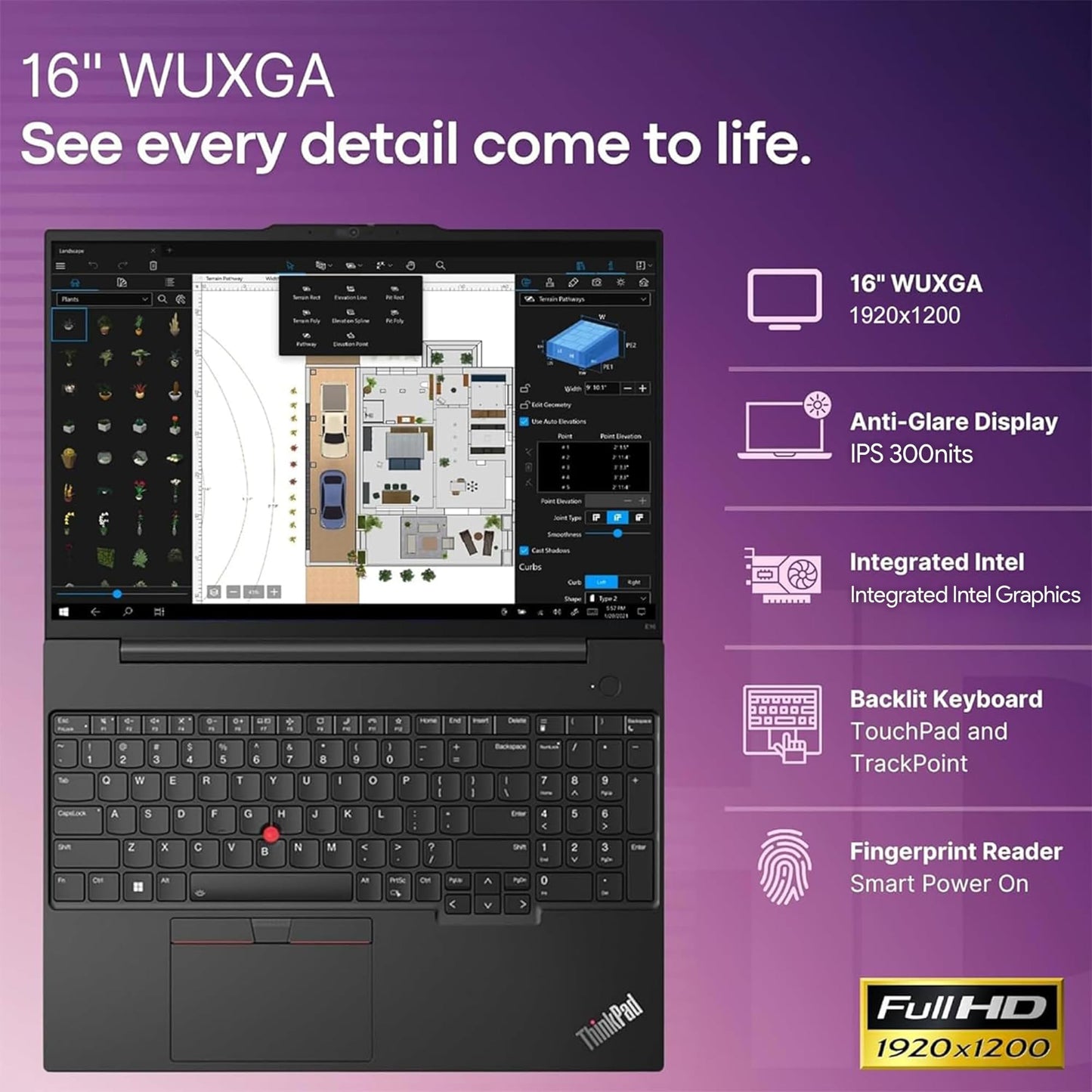 Original Lenovo ThinkPad E16 Gen 2, 16" WUXGA-Display, Intel Ultra 5-125U, 16 GB DDR5-RAM, 512 GB NVMe-SSD, Fingerabdrucksensor, beleuchtete Tastatur, WLAN 6E + Bluetooth, RJ-45-Anschluss, FHD-Webcam, Windows 11P, Business-Laptop