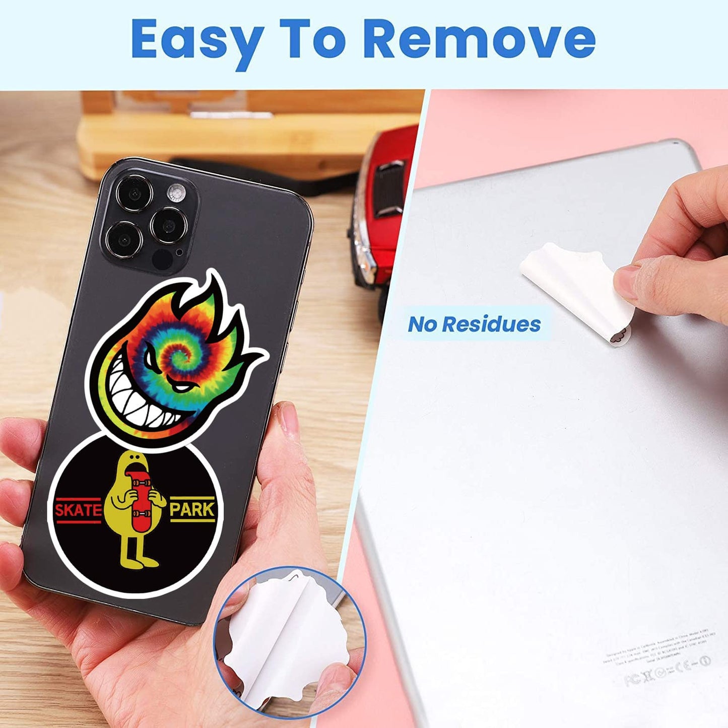 Skateboard-Aufkleber, 100 Stück/Packung – coole, wasserfeste Aufkleber für Laptop, Wasserflasche, Koffer, Handy; Skateboard-Aufkleber für Teenager, Jungen und Erwachsene