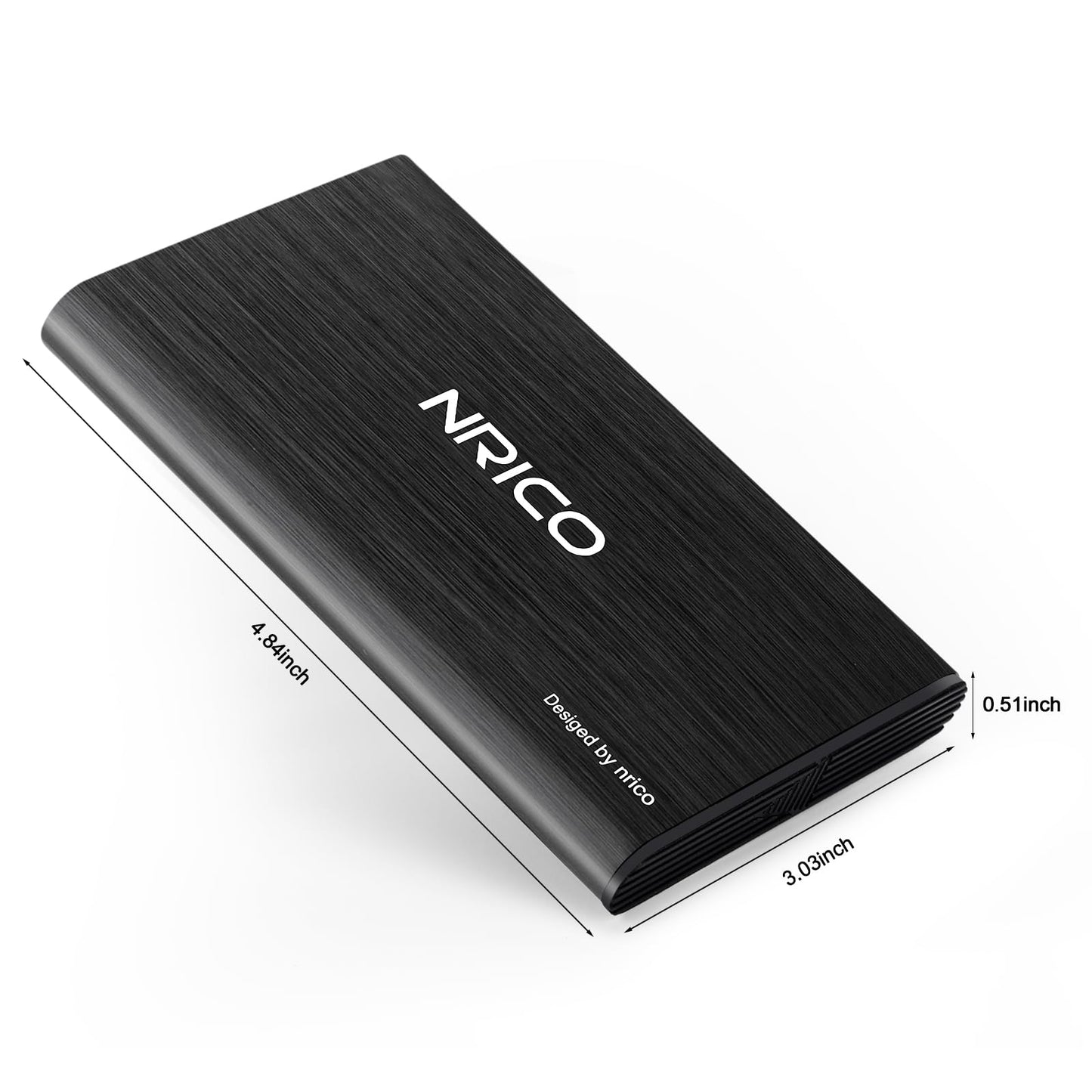NRICO Ultra Slim 500GB Tragbare externe Festplatte USB3.0 HDD-Speicher kompatibel mit PC, Desktop, Laptop, Mac, PS4, Xbox One (Schwarz, 500 GB)