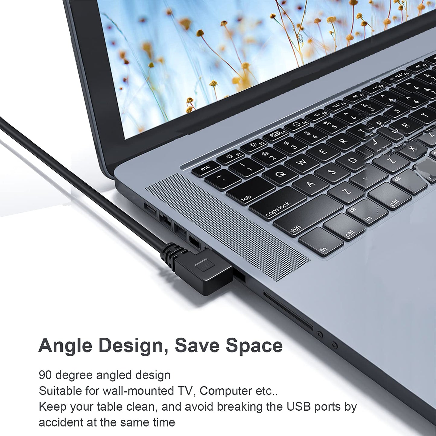 Oxsubor SuperSpeed ​​USB 3.0 Verlängerungs-Datenkabel, Stecker auf Buchse, links und rechts abgewinkelt, 2 Stück (20 cm, 8 Zoll)