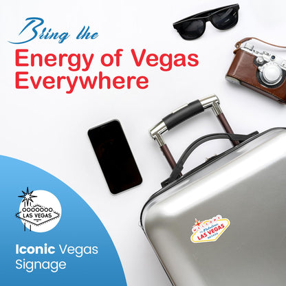 Sticky Expressions | (3 Stück) Willkommen im fabelhaften Las Vegas Aufkleber – Größe 7,6 x 5,1 cm – Stark haftend, langlebig, wetterfest. Perfekte Vegas-Aufkleber