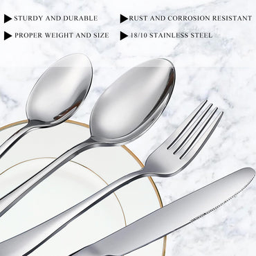 Teelöffel-Set, 6-teilig, 17 cm lange Löffel, hochwertiges, lebensmittelechtes 18/10-Edelstahl-Teelöffel-Set, Dessertlöffel aus Metall, robustes Küchenlöffel-Set, hochglanzpoliert und spülmaschinenfest