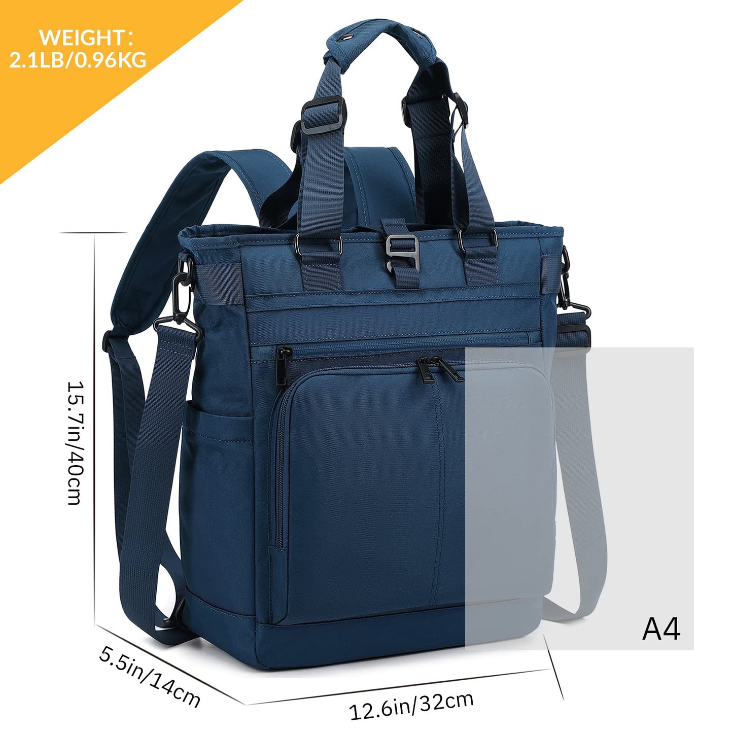 mygreen Tokyo Tote Messenger Backpack Convertible Tote Bag and Backpack, Fits 15.6" Laptop