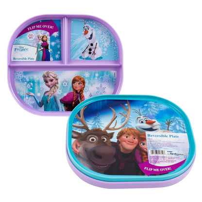 Show-Offs Reversible Character BPA Free Plate - 8 x 7 Inches (Elsa & Anna), Medium