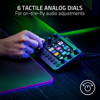 Razer Stream Controller: All-in-One-Tastatur für Streaming – 12 haptische Klapptasten – 6 taktile Analogregler – 8 programmierbare Tasten – Kompatibel mit PC und Mac