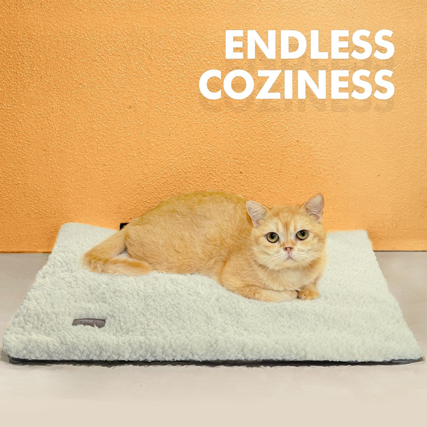 Selbstwärmendes Katzenbett/Hundematte (61 x 46 cm), extra warm, für drinnen und draußen, mit abnehmbarem Bezug, rutschfester Unterseite, waschbar, nicht elektrisch 