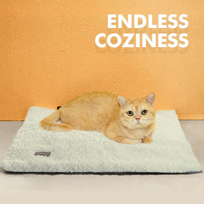 Selbstwärmendes Katzenbett/Hundematte (61 x 46 cm), extra warm, für drinnen und draußen, mit abnehmbarem Bezug, rutschfester Unterseite, waschbar, nicht elektrisch 