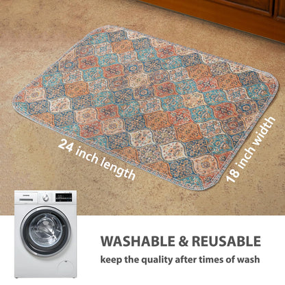 nunubaby Washable Pee Pads for Dogs, Stylish, Non-Slip and Leak-Proof Pee Mat. ultra-absorbent Reusable potty pad for Crates and Floors.(Cream/Multi, 18" x24" )