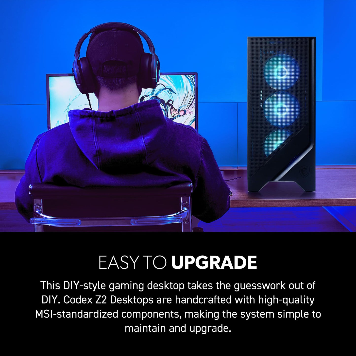 MSI Codex Z2 Gaming-Desktop: AMD R7-8700F, GeForce RTX 5070, 32 GB DDR5, 2 TB m.2 NVMe SSD, USB Typ-C, VR-fähig, Windows 11 Home: A8NVP-436US