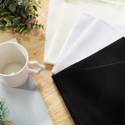 OTR ORVETEX Weihnachts-Stoffservietten, weiß, 50 x 50 cm, waschbare Polyester-Servietten mit gesäumten Kanten für Abendessen, Weihnachten, Hochzeiten, Bankette und Tischdekoration (Weiß, 24er-Packung)