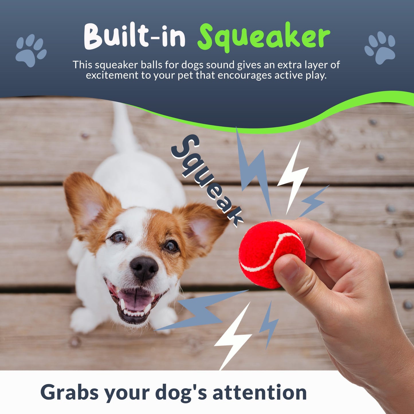 Quietschige Mini-Tennisbälle für kleine Hunde und Welpen – 3,8 cm – 6er-Pack – Hundespielzeug für kleine Hunde, positive Verstärkung beim Training, interaktives Apportieren, kleine Quietschbälle für Ballwerfer